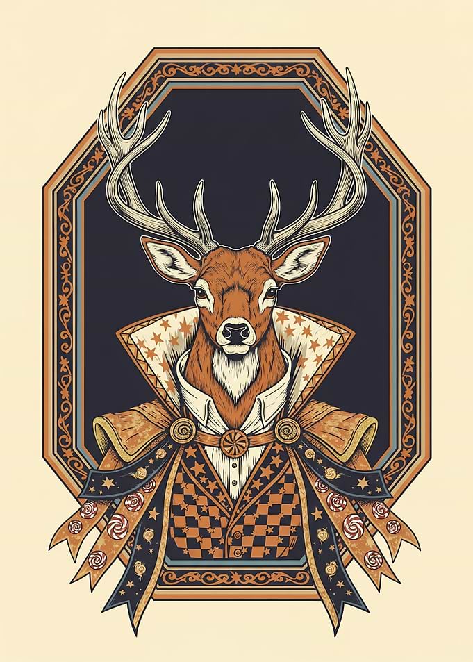 Halloween Lodge Stag Portrait