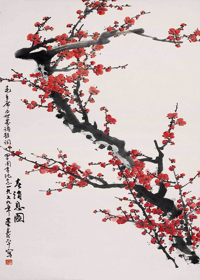 Plum Blossom Branch Painting