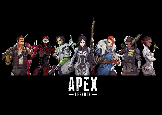 Apex Legends characters on black background