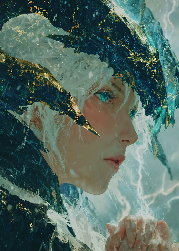 Fantasy Woman with Lightning Crown
