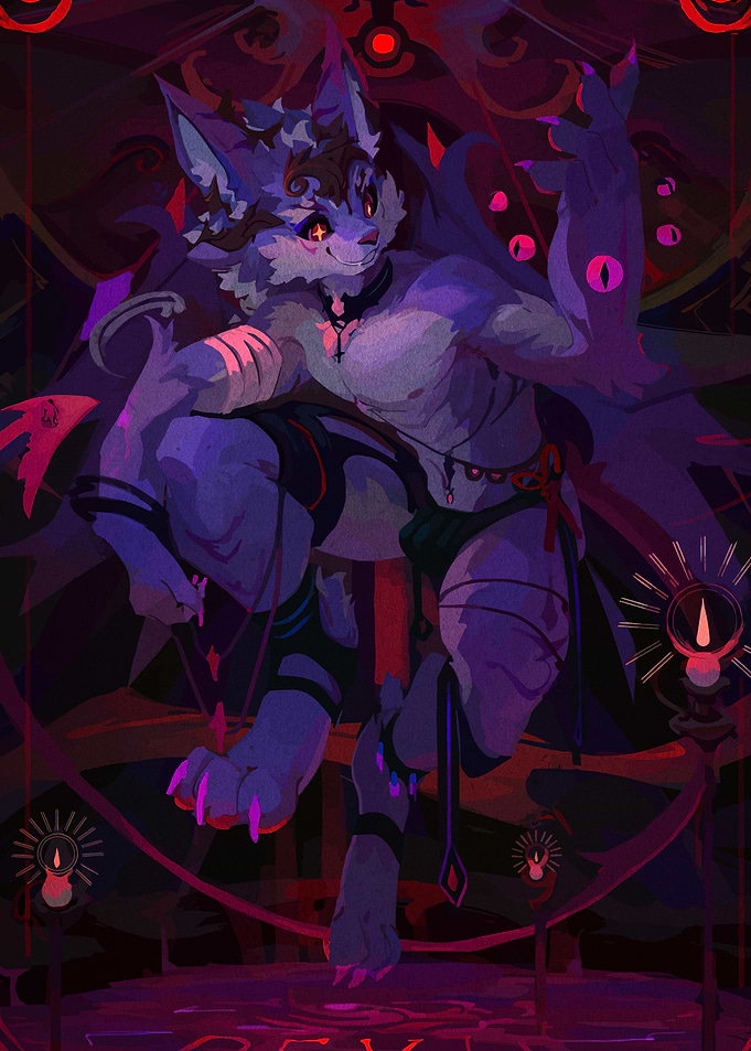 Furry Anthro Character with Dark Aura