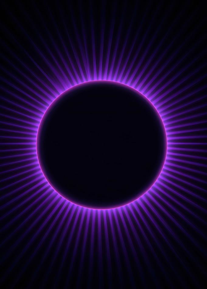 Purple Glowing Circle with Rays