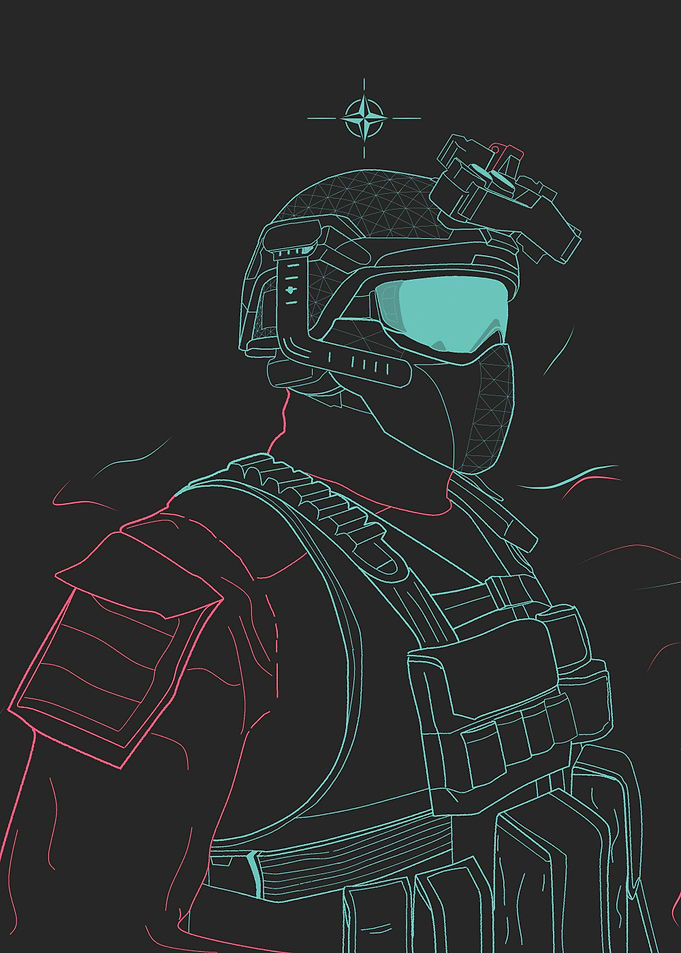 Military Soldier Outline Art