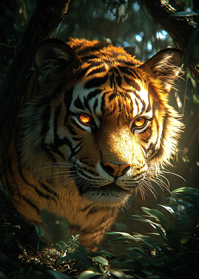 Tiger Portrait in Jungle