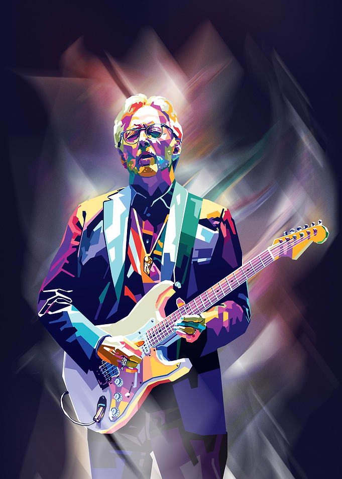 Eric Clapton Colorful Pop Art Portrait