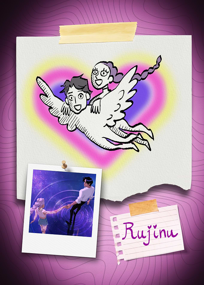 Rujinu's Cosmic Flight and Embrace