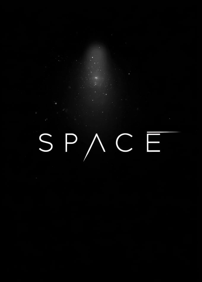 Space Text with Galaxy Background