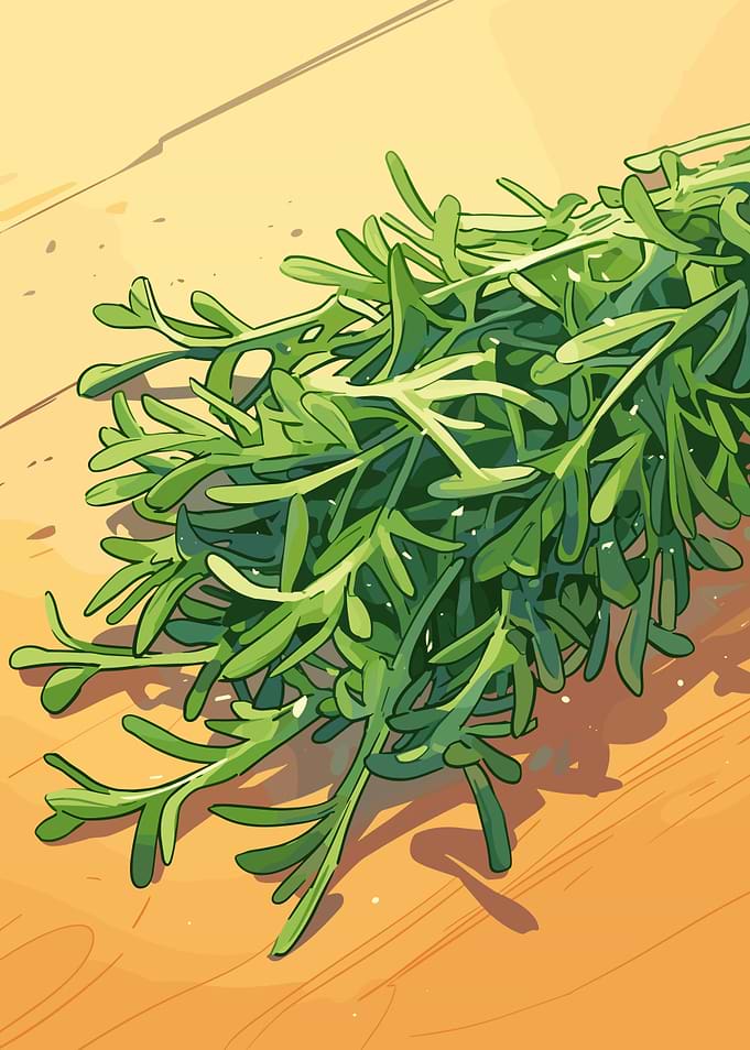 Fresh Rosemary Sprigs on Wooden Surface