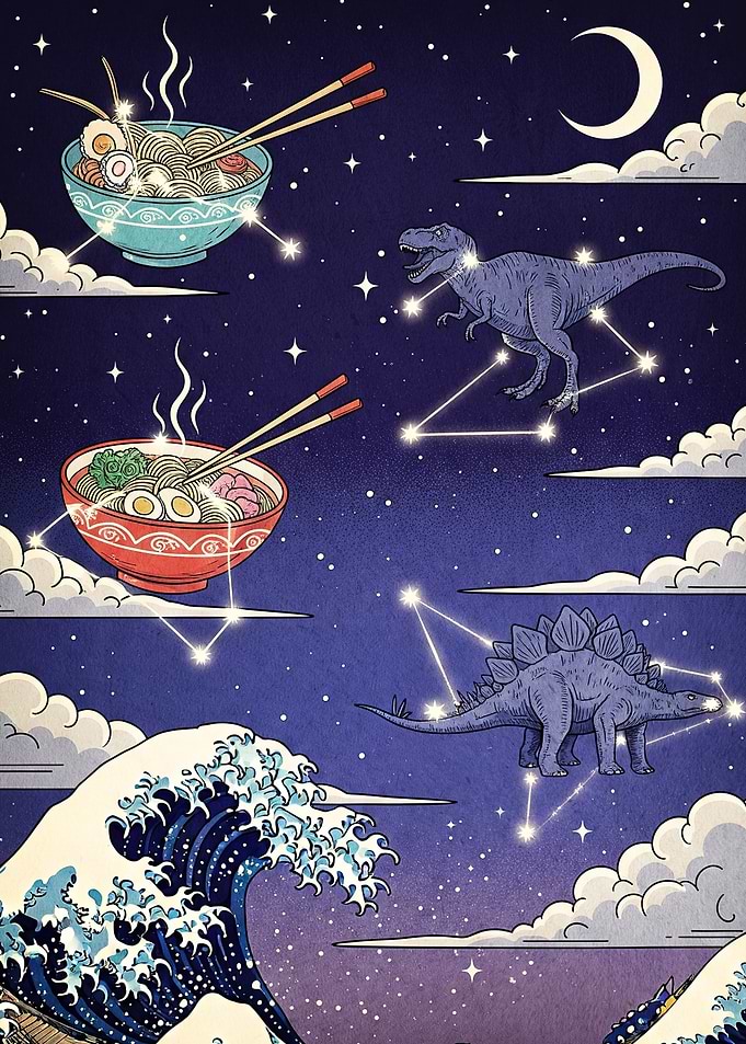 Ramen Dinosaurs Great Wave