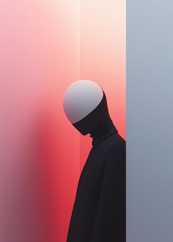Abstract Figure in Black Suit