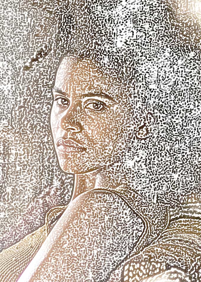 Portrait of a Woman with Afro