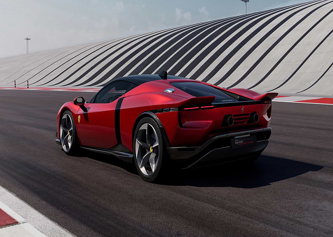 Red Ferrari on Racetrack