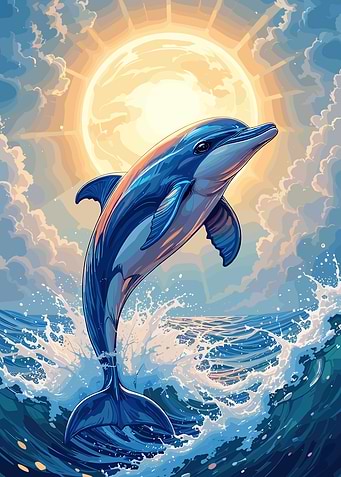 Leaping Dolphin in Ocean Sunlight