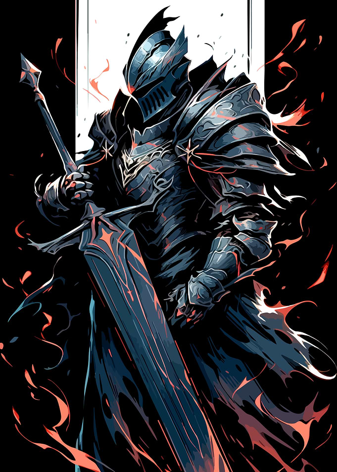 Dark Knight with Sword Illustration