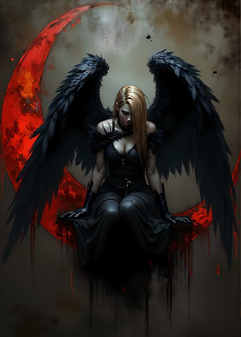 Dark Angel on Crescent Moon