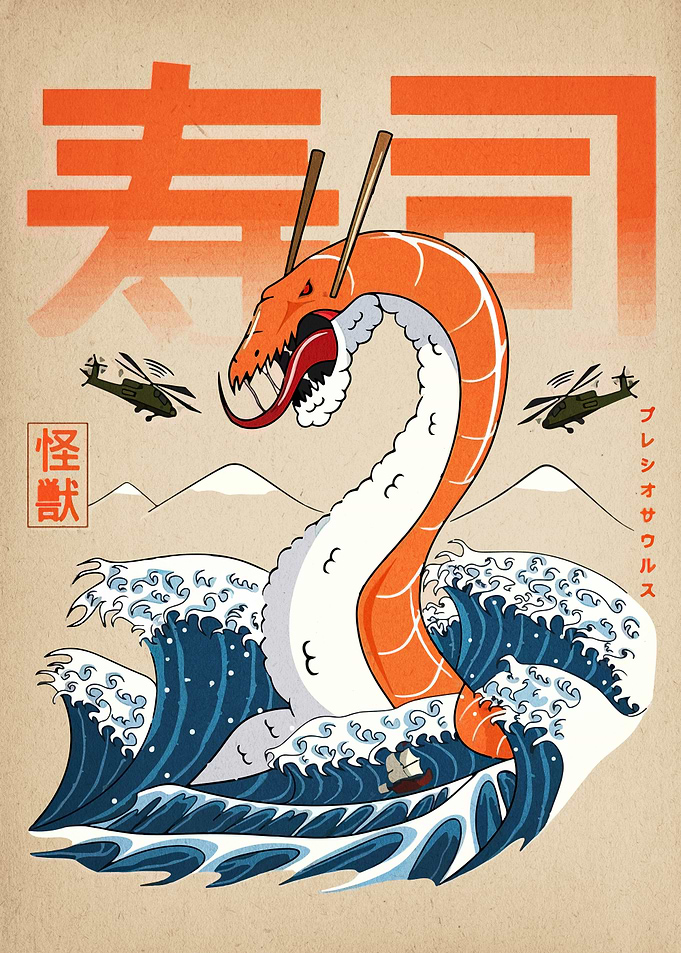 Sushi Monster in the Sea