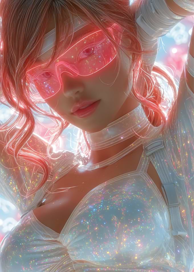 Cyberpunk Girl with Pink Visor