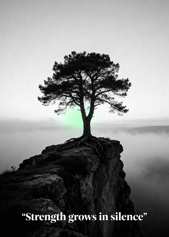 Tree on Cliff: Strength in Silence