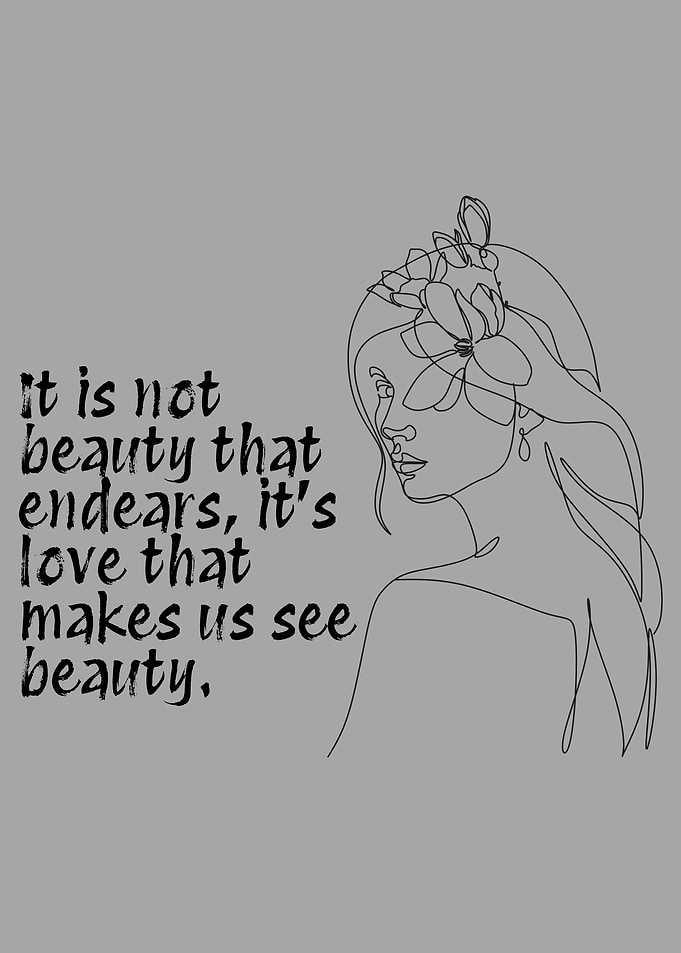 Love Sees Beauty Line Art