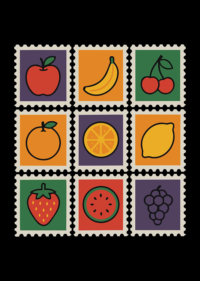 Fruit Stamps Illustration