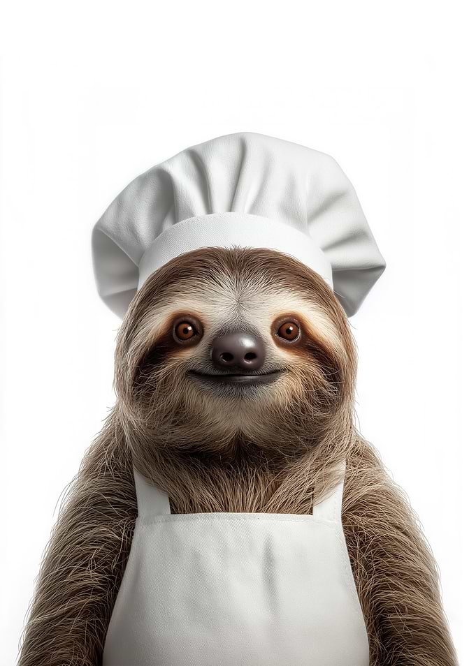 Sloth Chef Portrait
