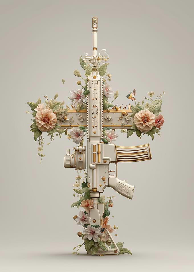 Floral Gun Art