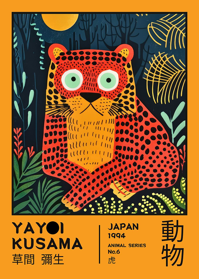 Yayoi Kusama Tiger Exhibition Poster