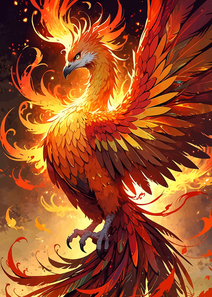 Fiery Phoenix Digital Art