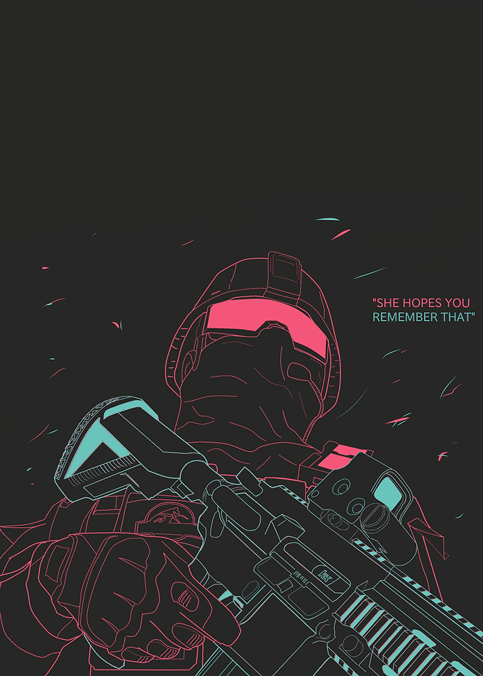 Futuristic Soldier with Rifle Illustration