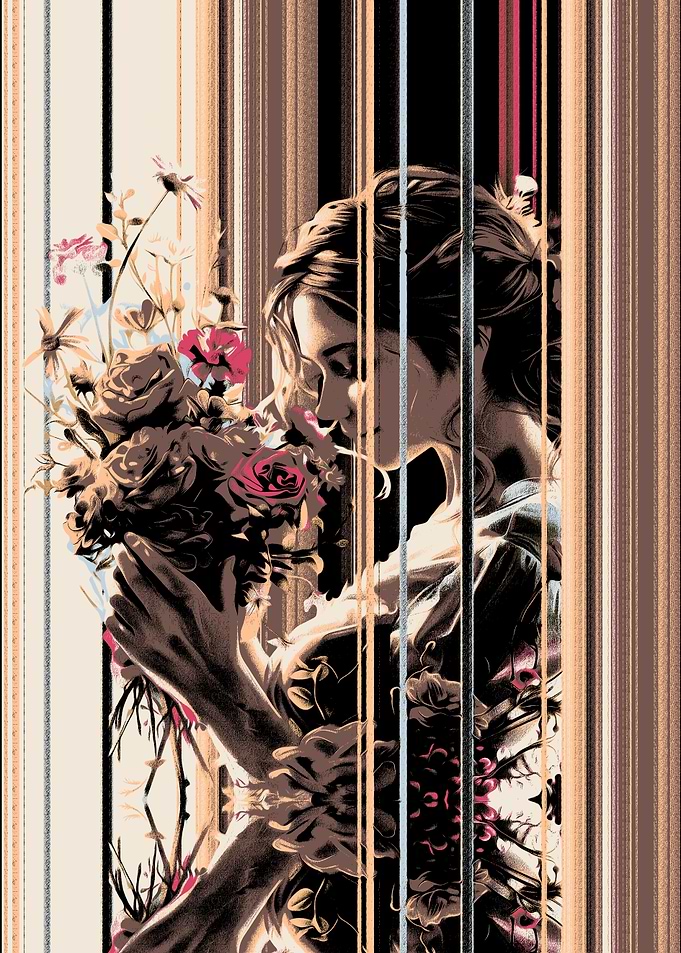 Woman with Flowers Portrait