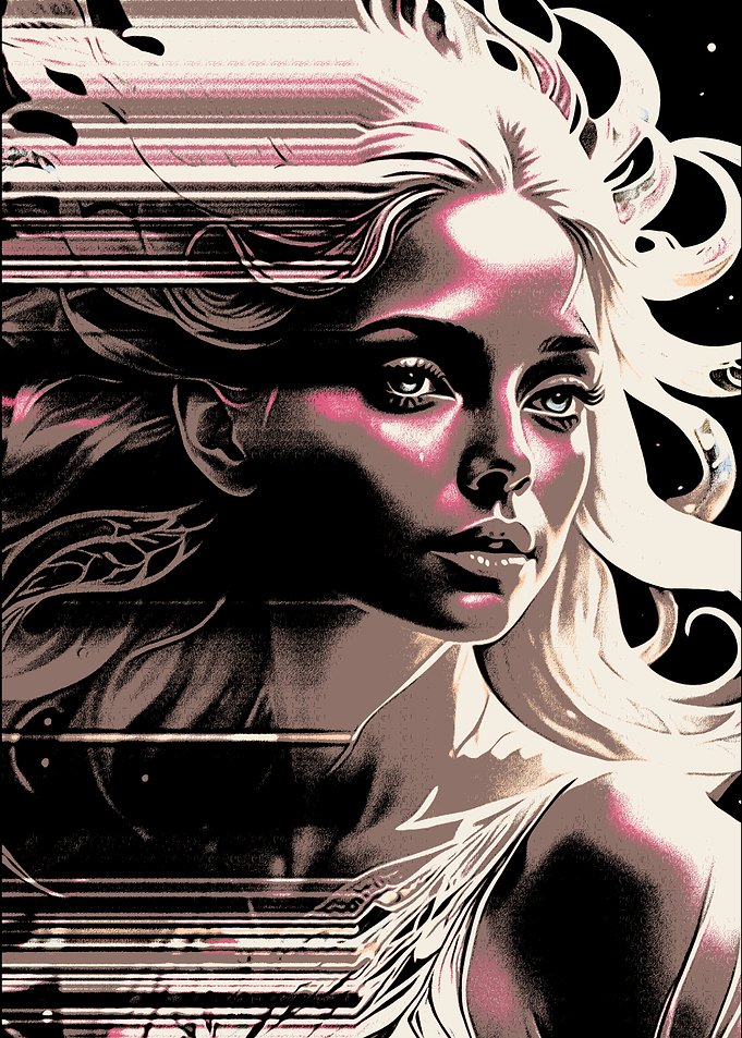 Portrait of a woman with digital effects