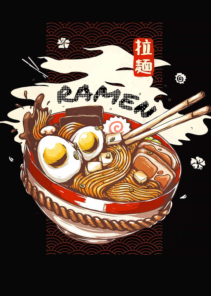 Delicious Ramen Bowl Illustration