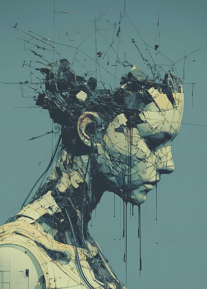 Synthetic Tears V2. - Deconstructed Cybernetic Portrait