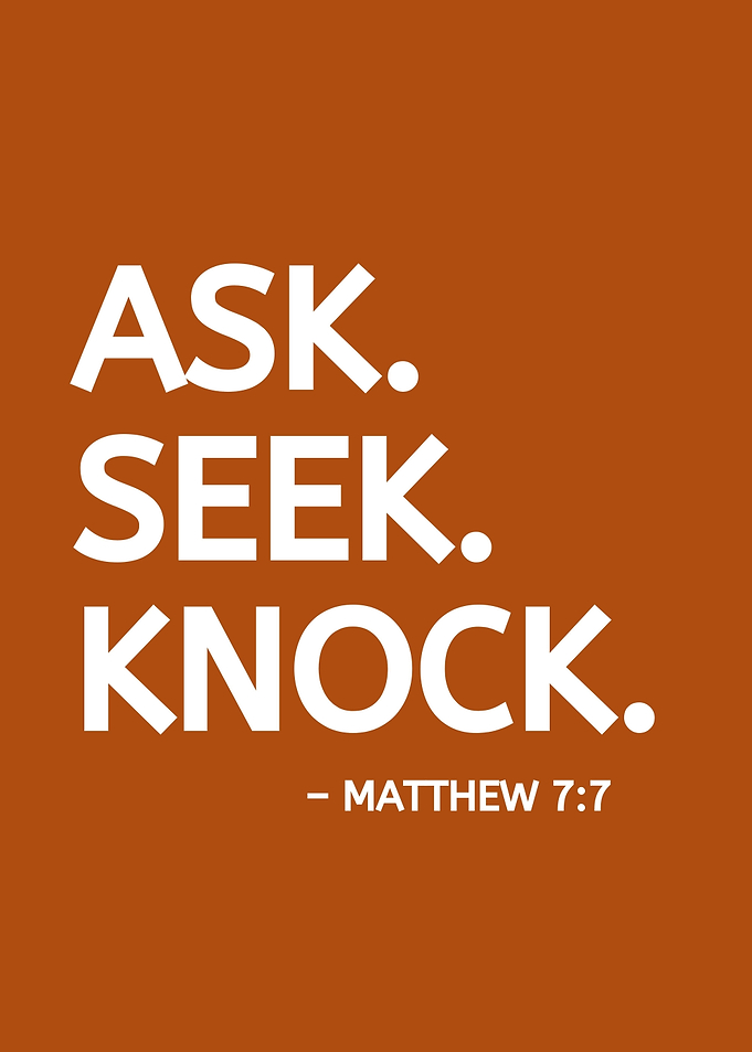 Ask Seek Knock Matthew 7:7