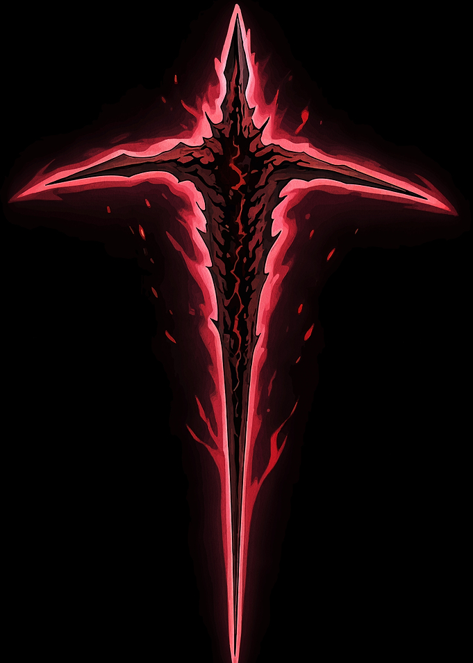 Red Glowing Sword on Black Background