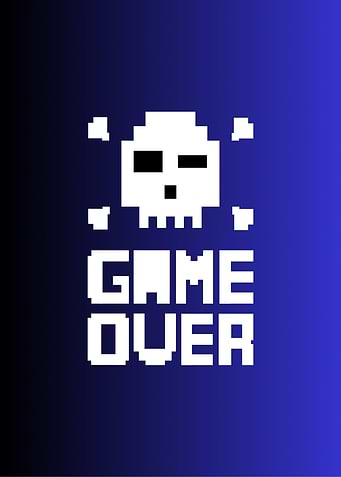 Pixelated Game Over Skull