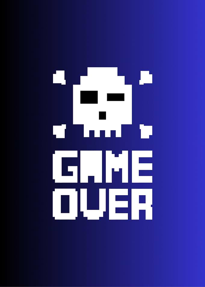 Pixelated Game Over Skull