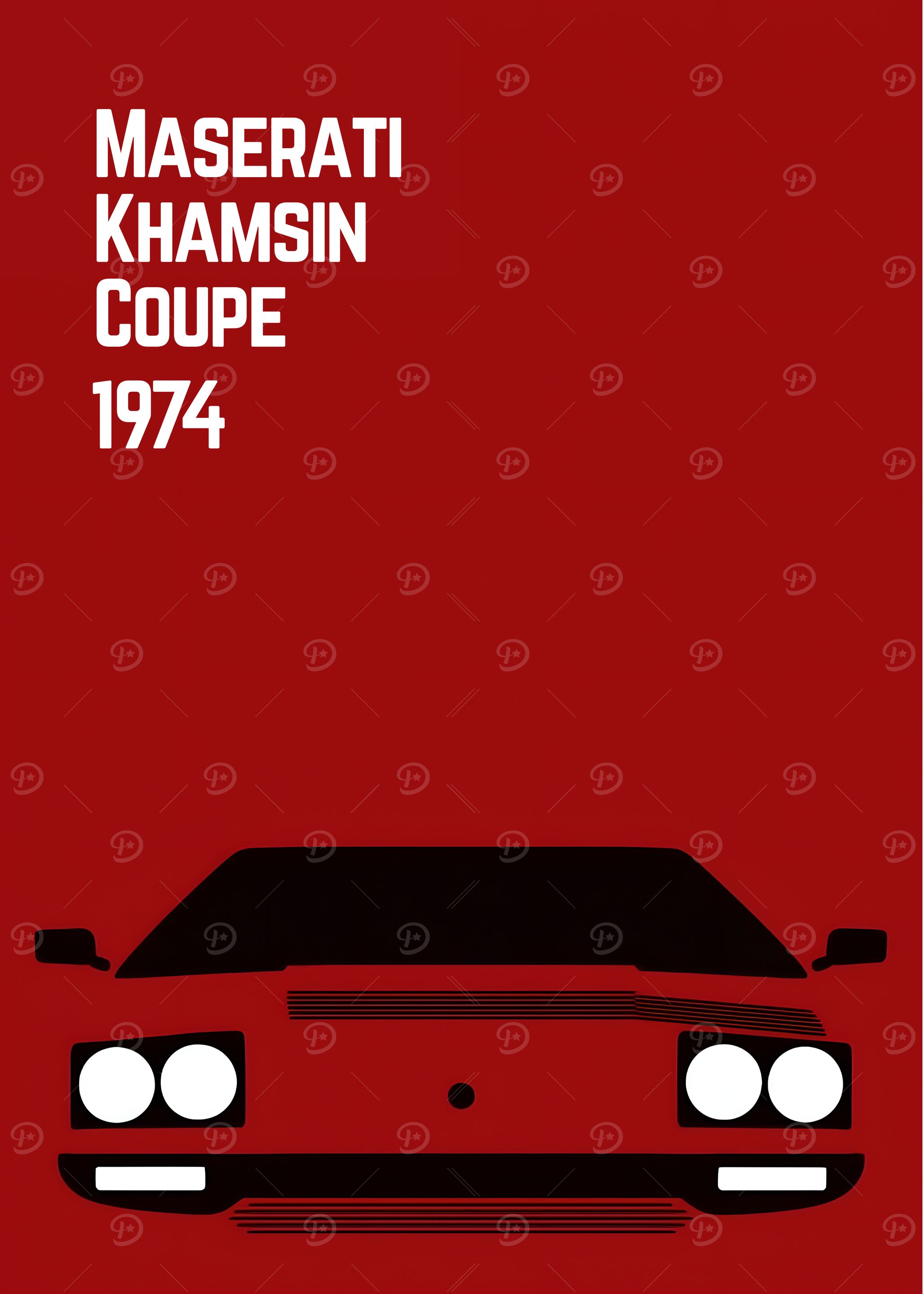 Maserati Khamsin Coupe 1974 Minimalist Poster