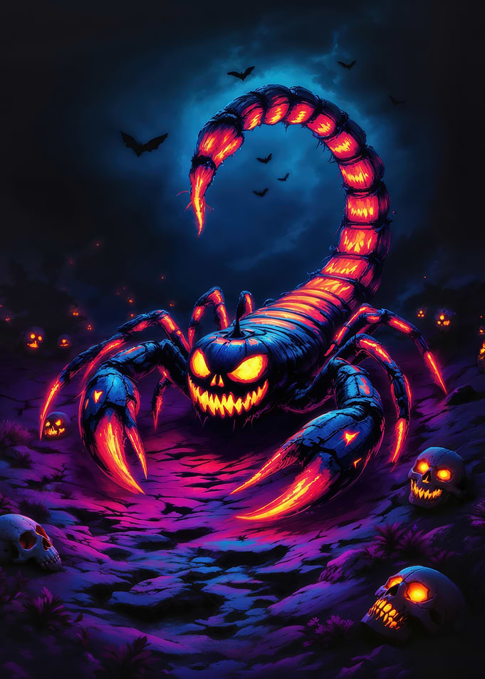Halloween Scorpion with Pumpkin Head