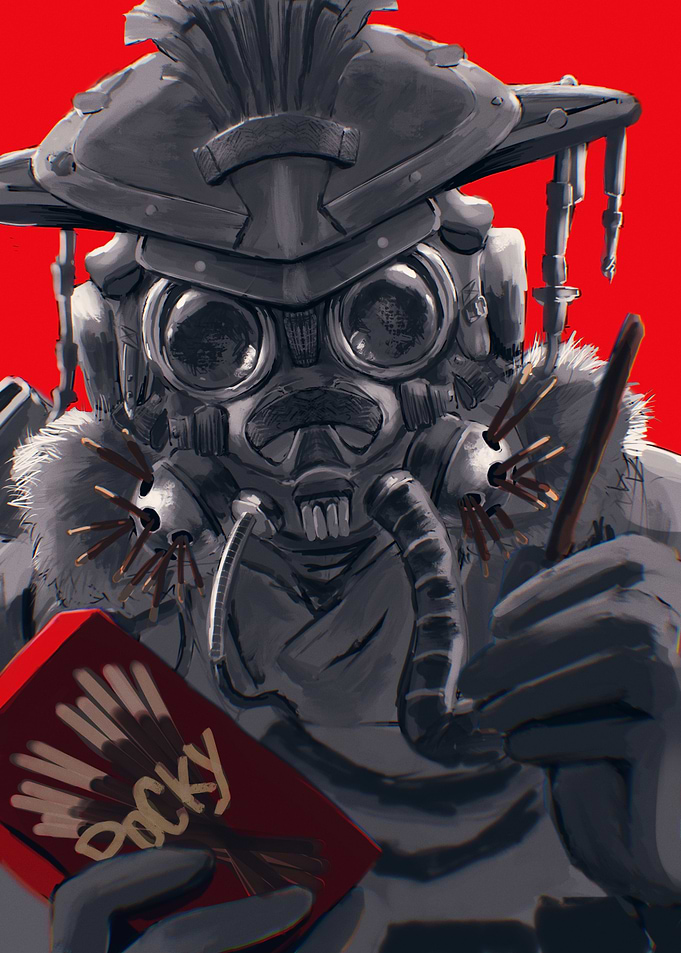 Bloodhound from Apex Legends with Pocky