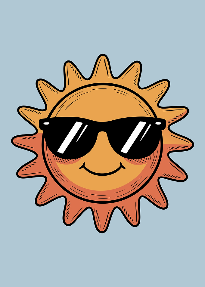 Cool Sun with Sunglasses Cartoon