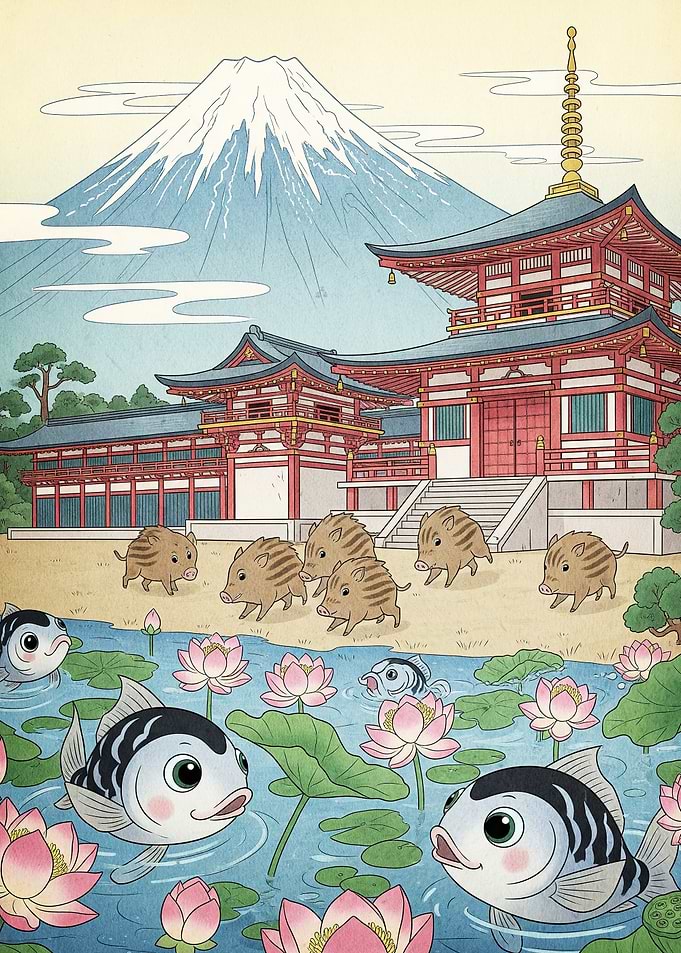 Japanese Landscape Animals