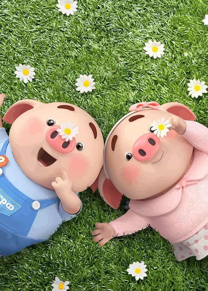 Pigs Relaxing Meadow