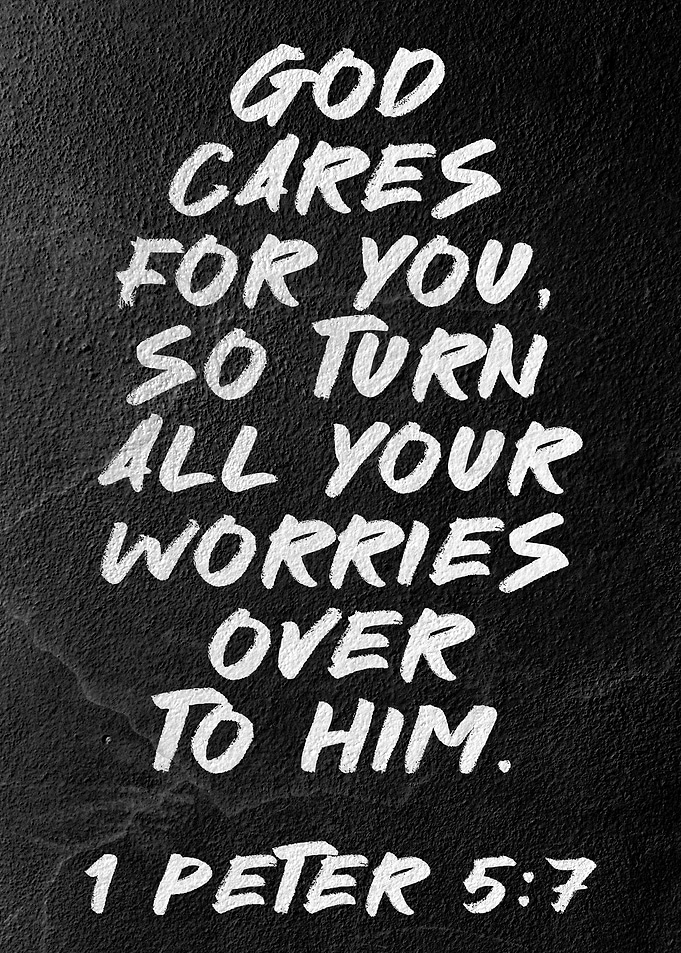 God Cares For You Text Art