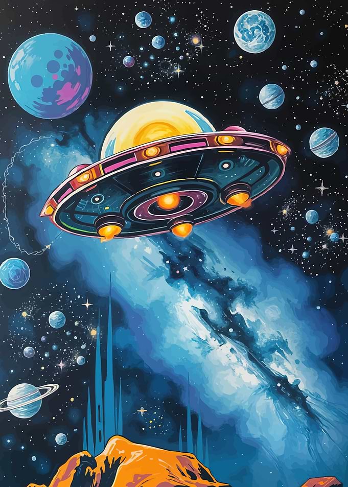 Retro UFO Space