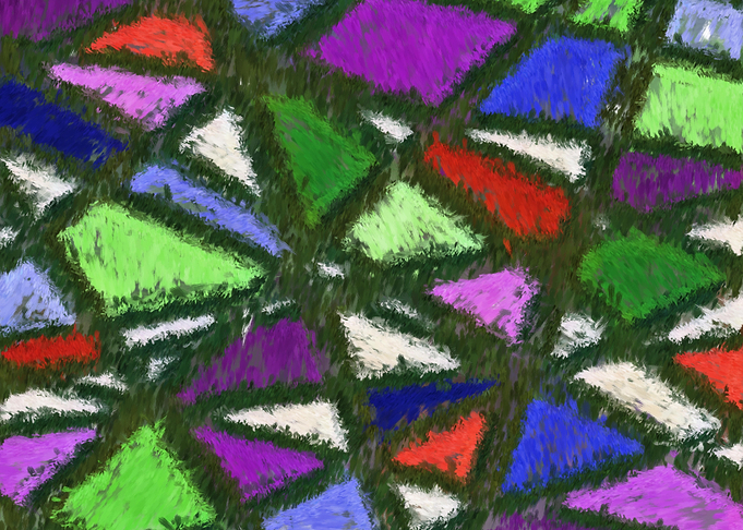 Colorful Abstract Triangle Pattern 1342 by Kristalin Davis