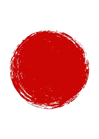 Japanese Flag Brush Stroke
