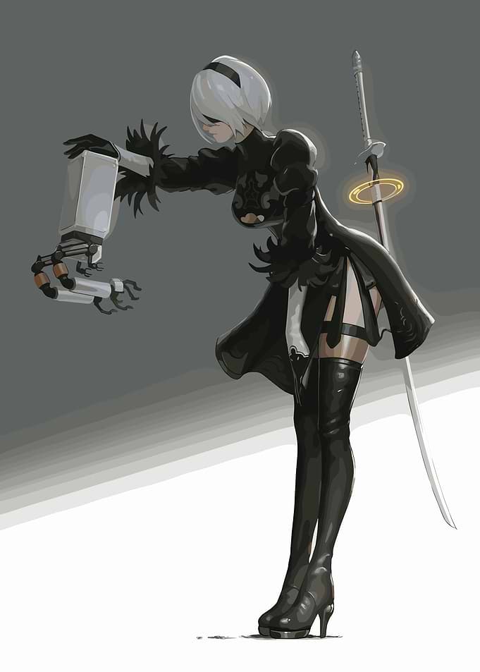 2B Nier Automata Digital Art