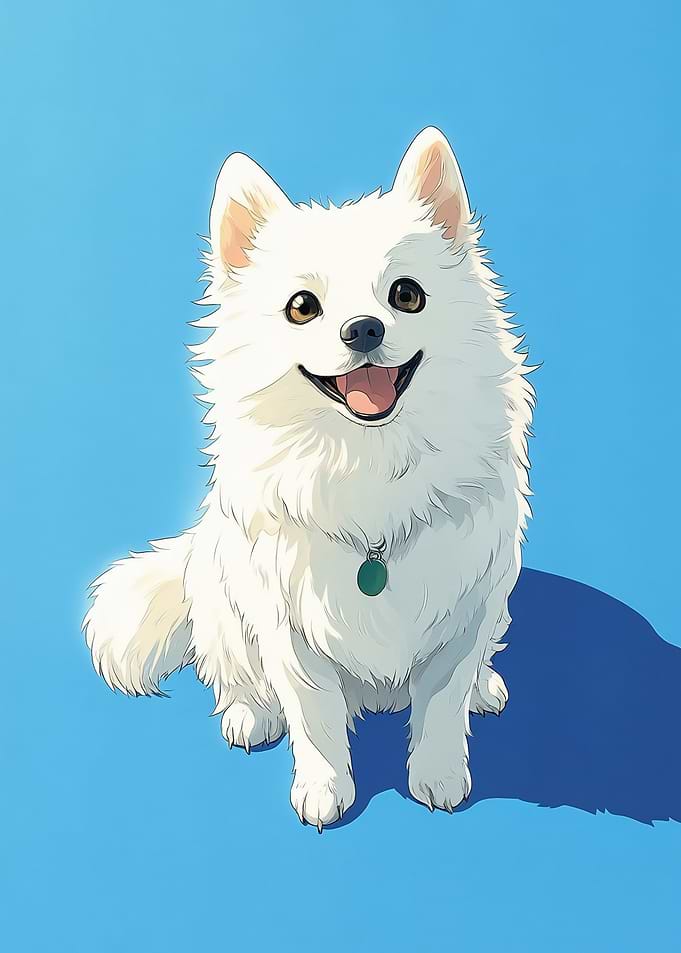 Happy White Dog Portrait