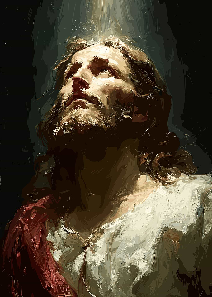 Jesus Christ Portrait with Light